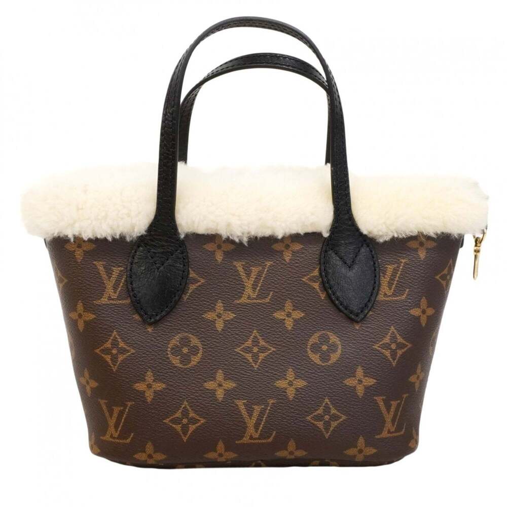 Louis Vuitton Monogram Shearling Neverfull Inside Out BB Handbag M26315 Brown... - Picture 10 of 10
